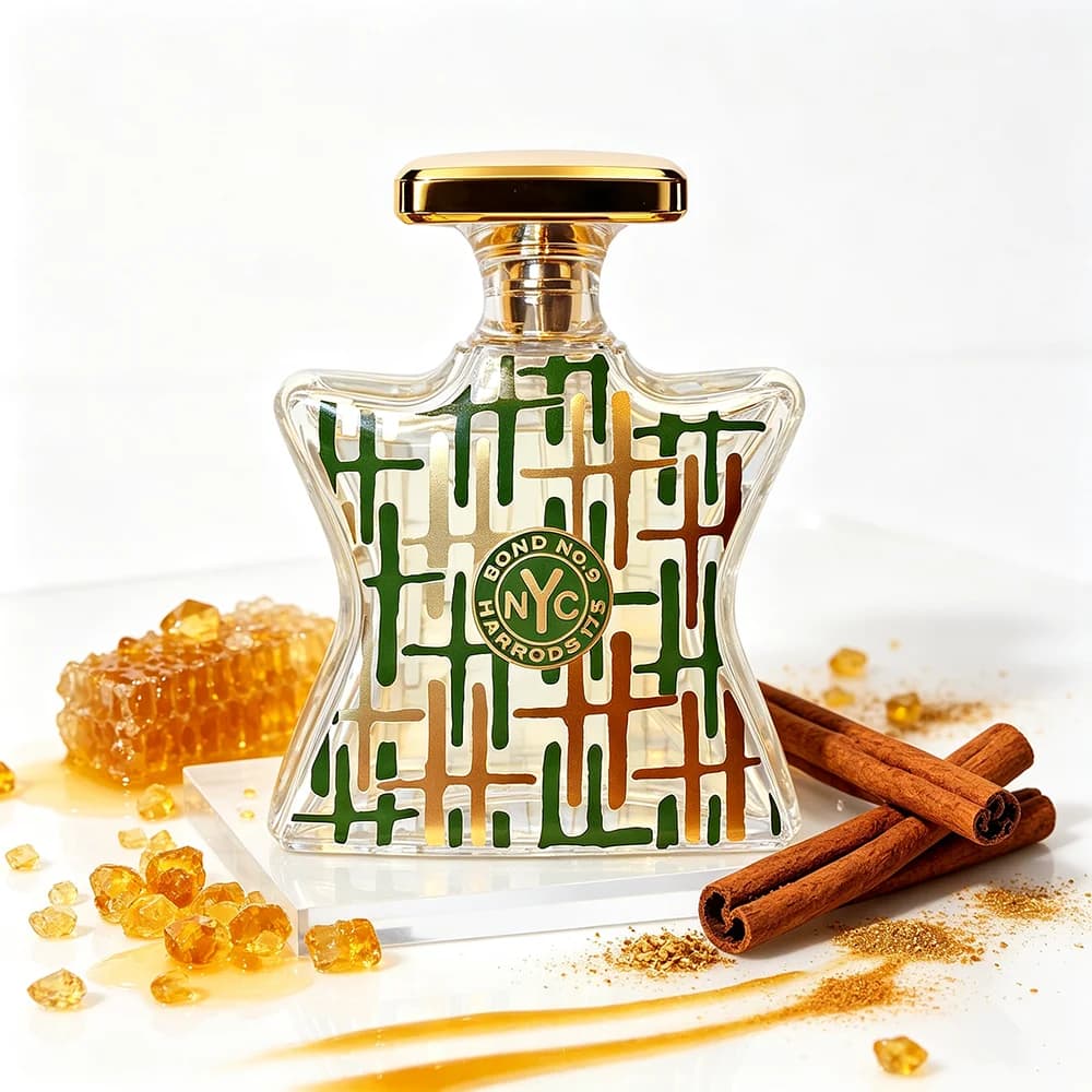 Bond No.9 Harrods 175 Anniversary Edition Parfum 100ml Unisex Amber Floral Scent Blackcurrant Vanilla Rose Top Notes Honey Cinnamon Amber Heart Labdanum Musk Base Long Lasting Luxury Gift Box