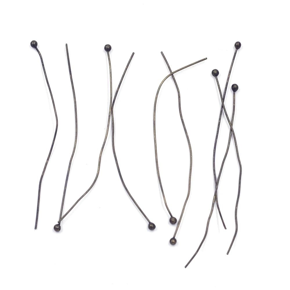 100Pcs Copper Ball Head Pins Needles Bronze Tone For Handmade Craft Jewelry DIY Findings 50x0.5mm