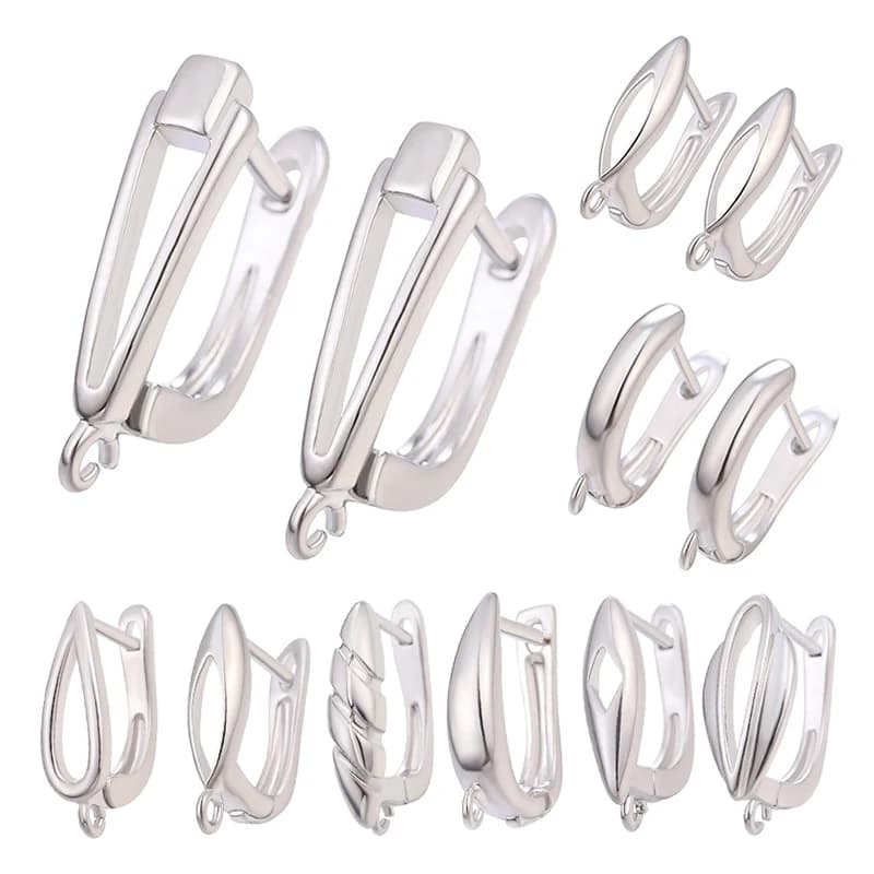 Juya DIY Basic Schwenzy Material SiLVER Color Fasteners Earwire Earring Hooks Accessories For Fashion Earrings Making…