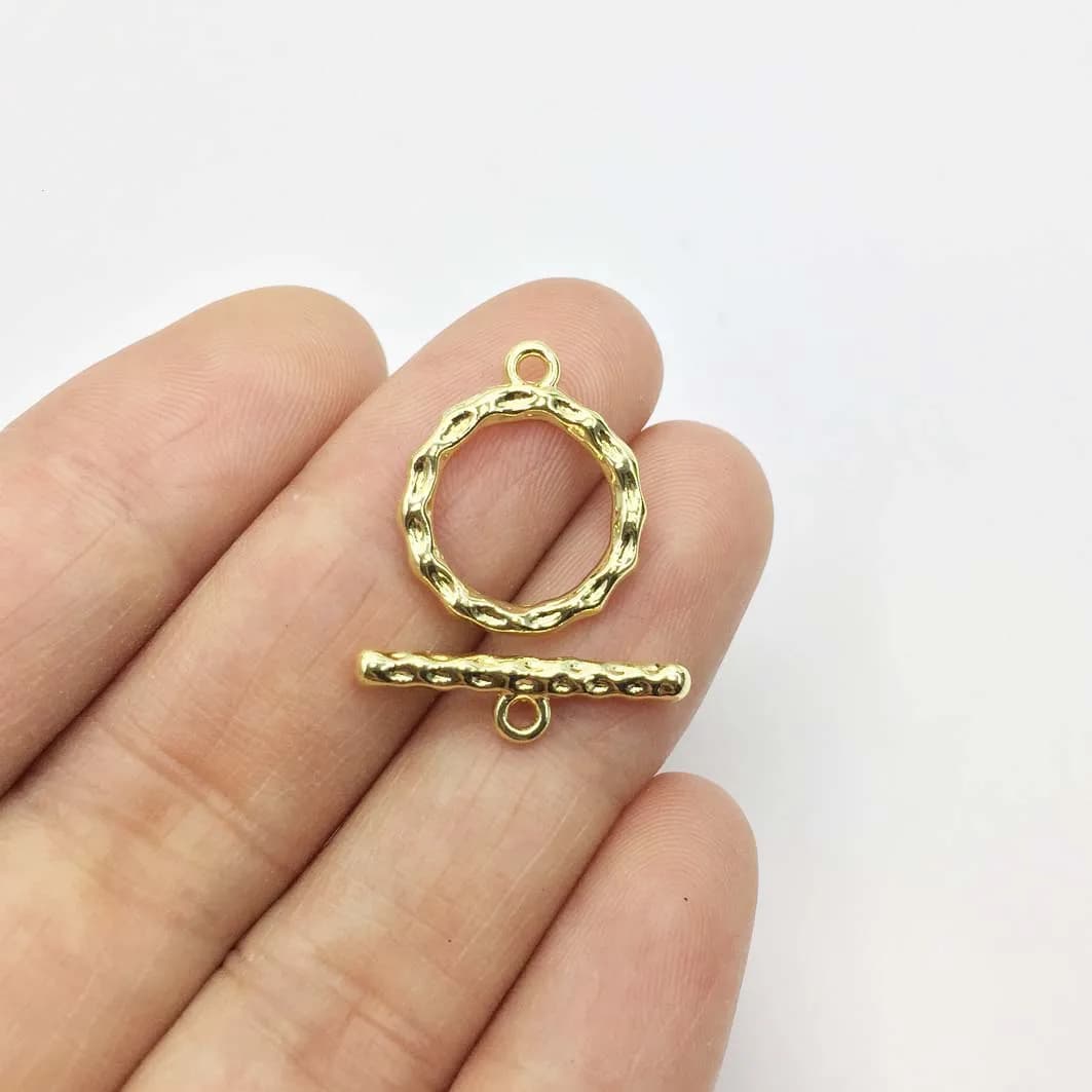Eruifa 10 set /20pcs OT Closure 15mm Dia/24mm Long Zinc Alloy Charms Pendant Jewelry DIY Necklace 2 Colors