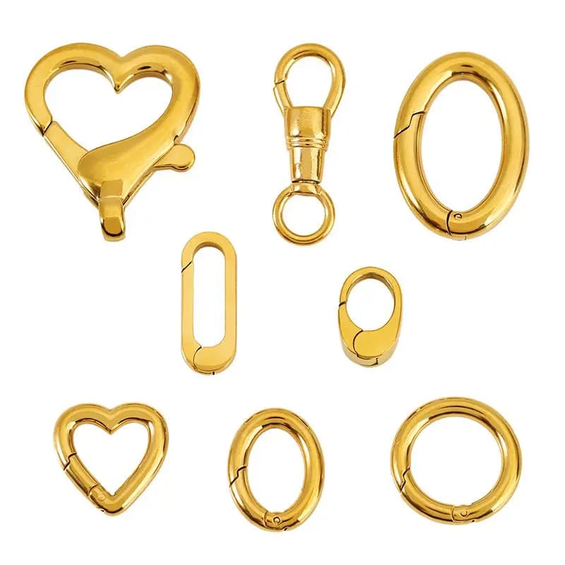 2pcs Stainless Steel Clasp Strong Oval Heart Round Polished Lobster Clasp Hook Connector DIY Necklace Jewelry Making…
