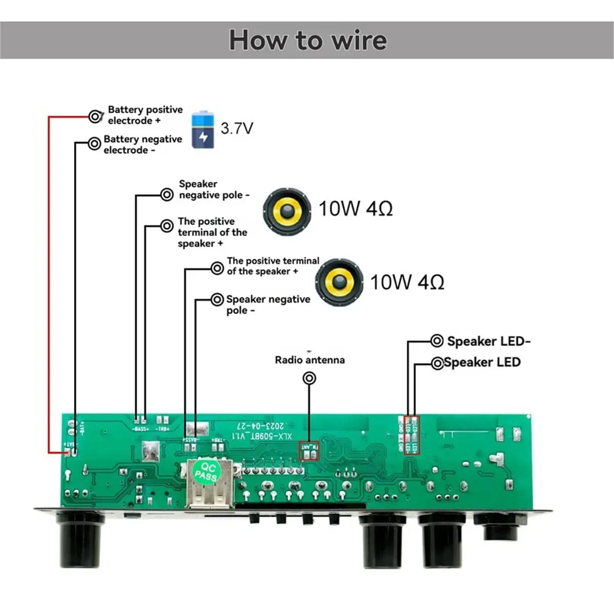 update. 2X10W 3.7V Amplifier Board Square Dance 20W Speaker Recording Amplifier Support Bluetooth AUX U-Disk Home…