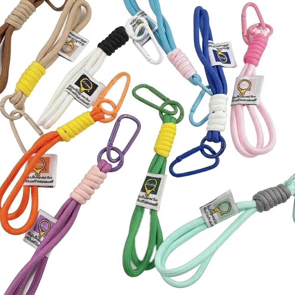 2Pcs/Lot Nylon Cord Keychains Braided Lanyard Wrist Strap with Carabiner Hook DIY Car Keychain Backpack Charm…