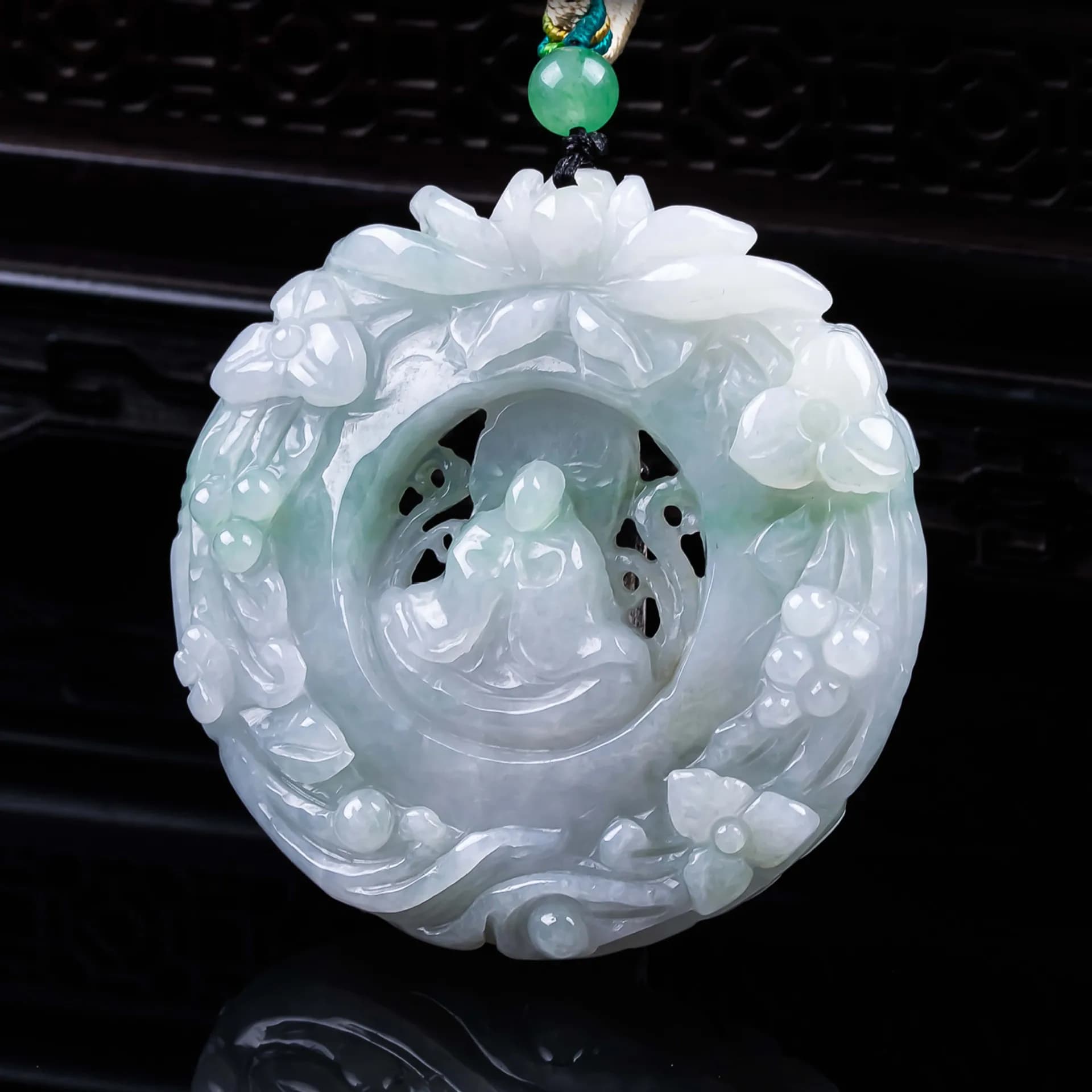 Natural Myanmar Jadeite Lotus Pendant Necklace Vintage Accessories Luxury Talismans Real Jade Fashion Gifts for Women