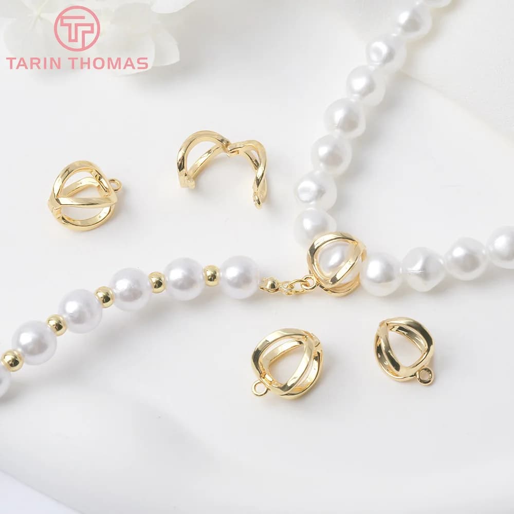 (5925) 6PCS 8x14MM 18K Gold Color Brass Bracelet Connector Clasp Lobster Clasps High Quality DIY Jewelry Accessories…