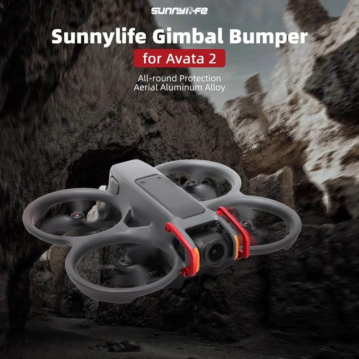 Portable Gimbal Lens Bumper for Avata 2 Bumper Anti-Collision Crossover Protective Bar Aluminum Drone Accessories,Black