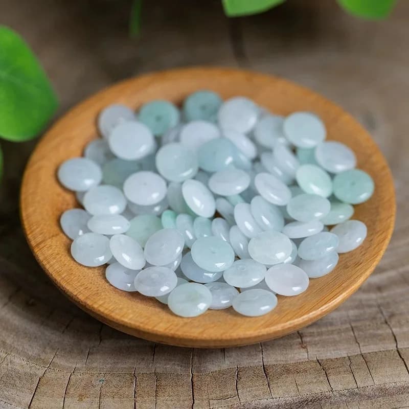 10pcs Natural Emerald White Jade Ping An Knot DIY Bracelet Necklace Charm Jadeite Jewellery Fashion Accessories Gift…