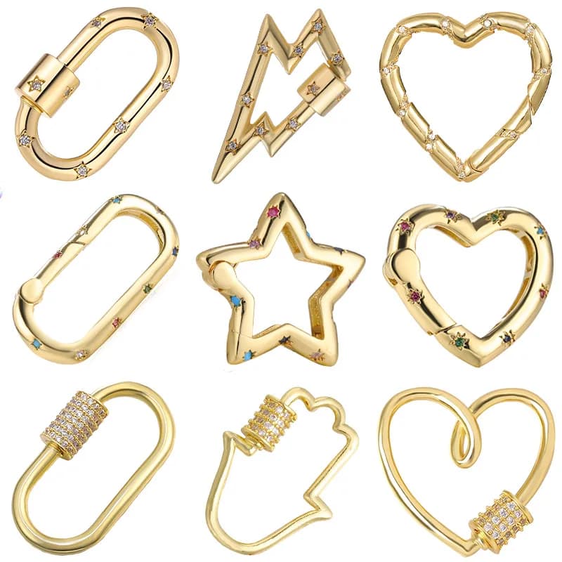 Juya DIY Fashion Charms Jewelry Making Accessories Handmade Brass Creative Pendant Lobster Screw Locks Carabiner…