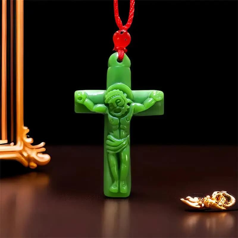 Green Real Jade Cross Pendant Necklace Gifts for Women Gemstone Gift Charm Designer Fashion Carved Jewelry Natural…