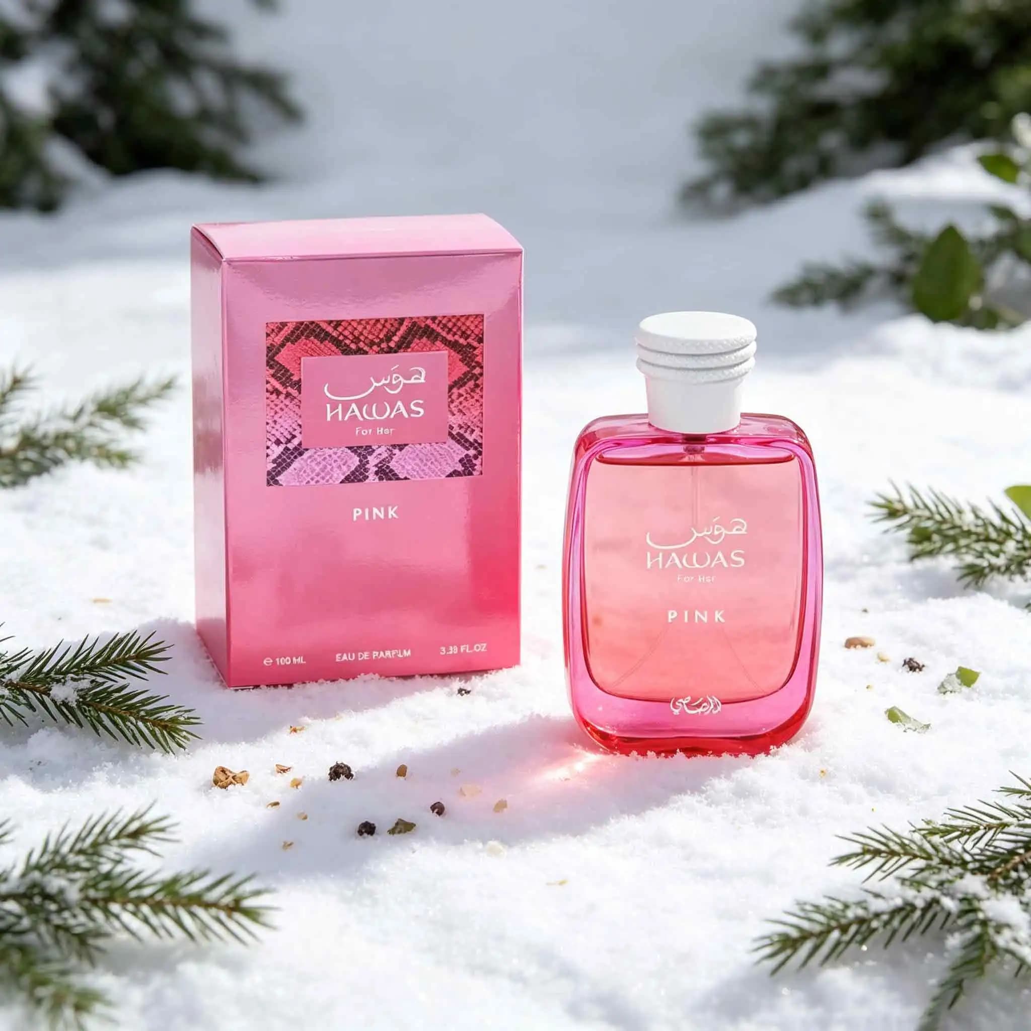 Hawas Pink For Her Perfume 100Ml, Raspberry And Blackcurrant Burst Bright Berry Sweet Aroma, Peony‑Lily Blooms Softly, Vanilla Musk Base, Sweet Floral‑Berry Scent, Show Women’s Lively Sweet Temperamen