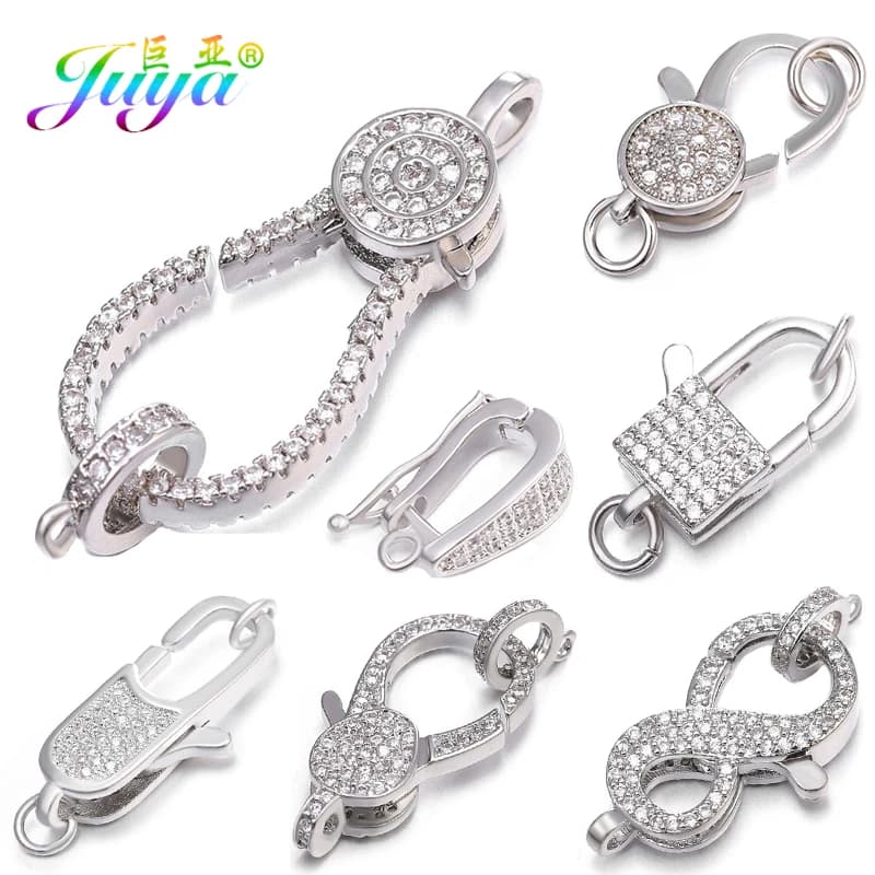 Juya DIY Pearls Findings Decorative Fasteners Supplies Screw Lobster Clasp Accessories For Women Needlework Beads Jewelry Making