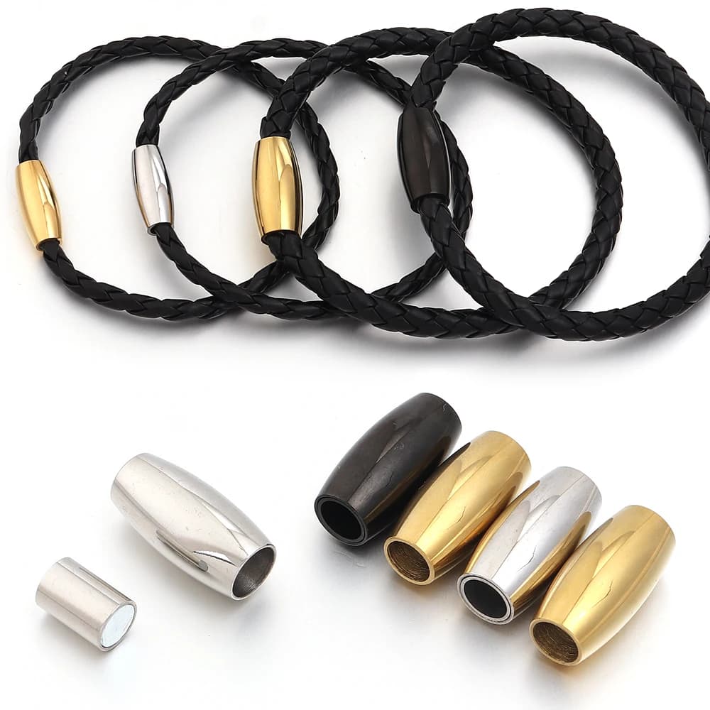 2pcs 3 4 5 6mm Stainless Steel Magnetic Clasps Bracelet Necklace Leather Cord Magnet Buckle For DIY Jewelry Making…