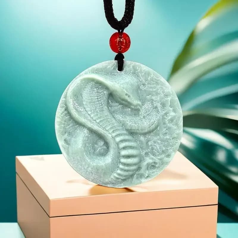 Jade Snake Pendant Real Jewelry Cobras Fashion Luxury Necklaces Amulets Natural Carved Charm Necklace Pendants Green…