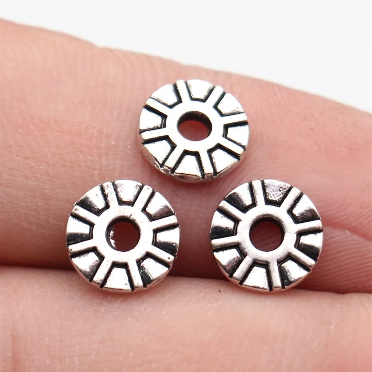 Irregular Flat Spacer Beads Disc Alloy For DIY Beaded Jewelry Craft Findings
