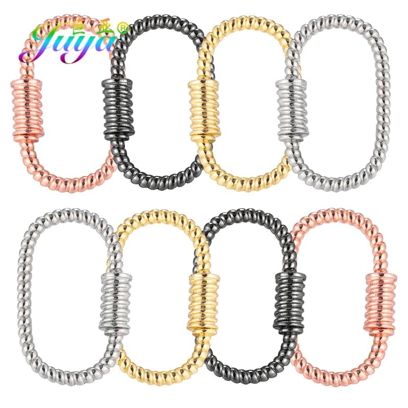 Juya DIY Decoration Carabiner Fastener Spring Lobster Screw Locket Clasps Accessories For Keychain Necklace Making