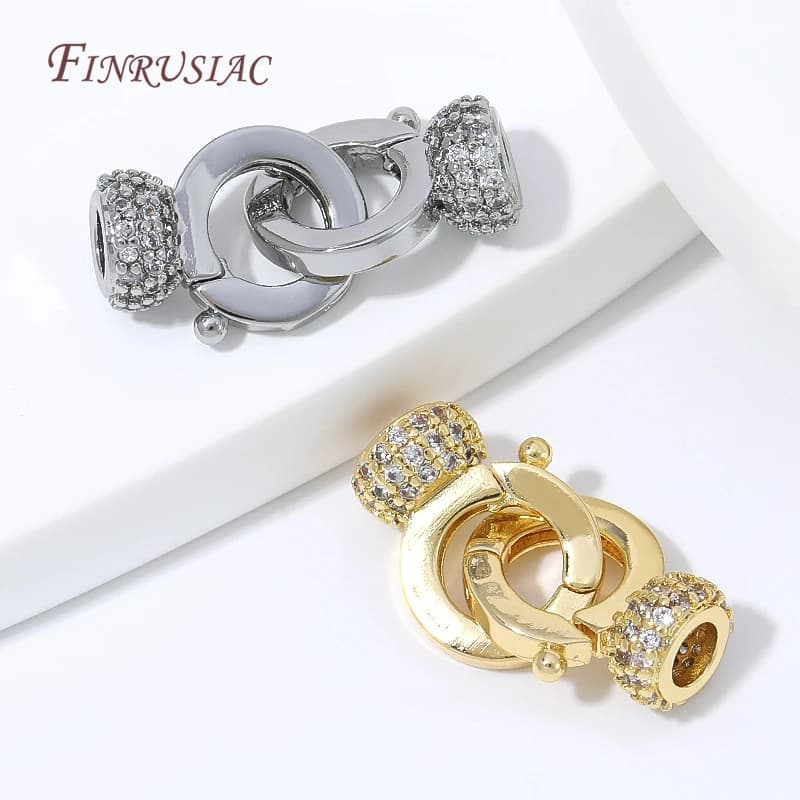 18K Gold Plated Brass Jewelry Clasp Connector,Pave CZ Clasp For DIY Bracelet Necklace Beaded Jewelry Findings Accessories