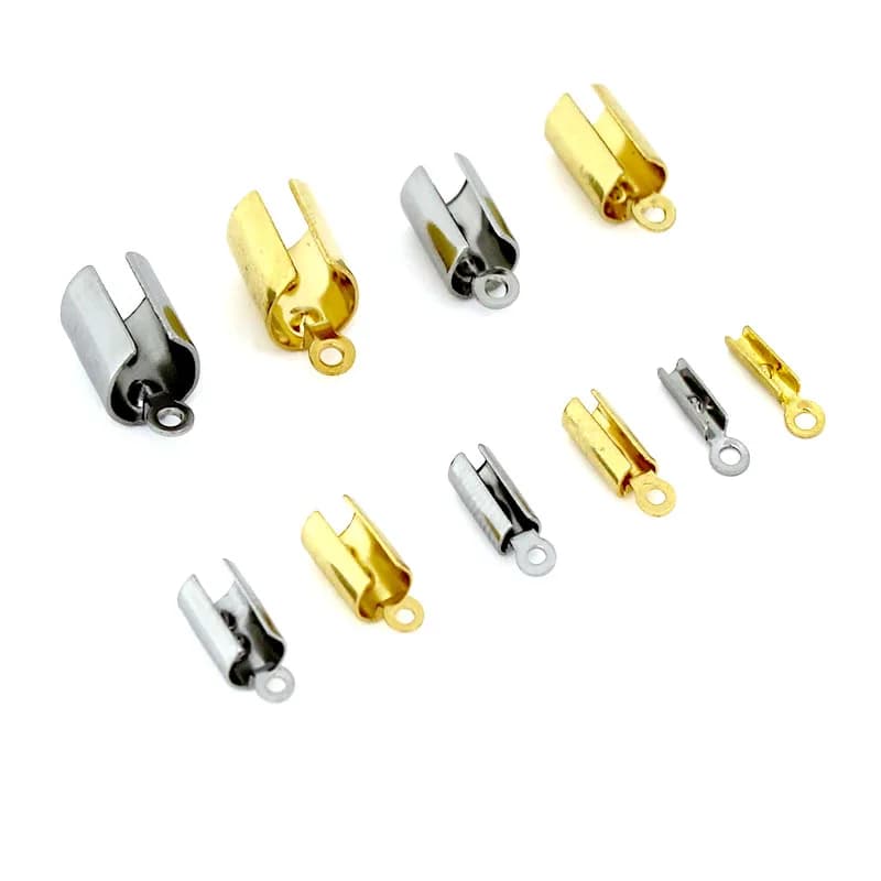 30-50pcs Stainless Steel Crimp End Clasps Fastener Connectors Cord Rope Clips for Necklace Bracelet Jewelry Making DIY…
