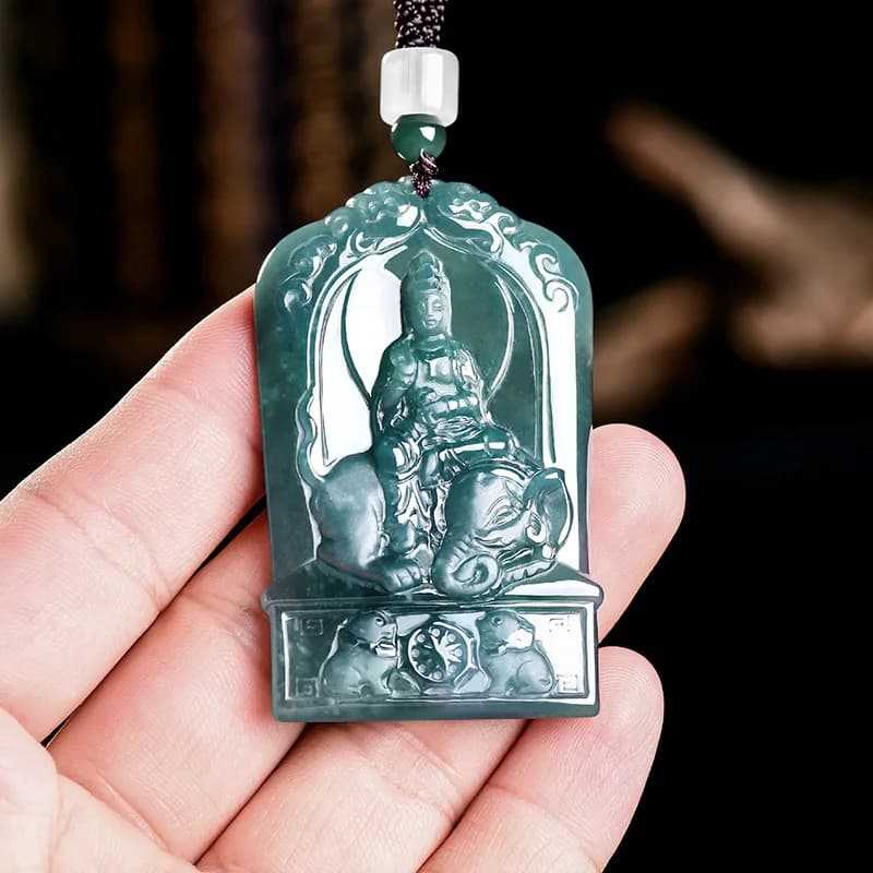 Natural Burmese Jadeite Guanyin Pendant Necklace Charm Jewelry Designer Vintage Luxury Gemstone Real Jade Gifts for…