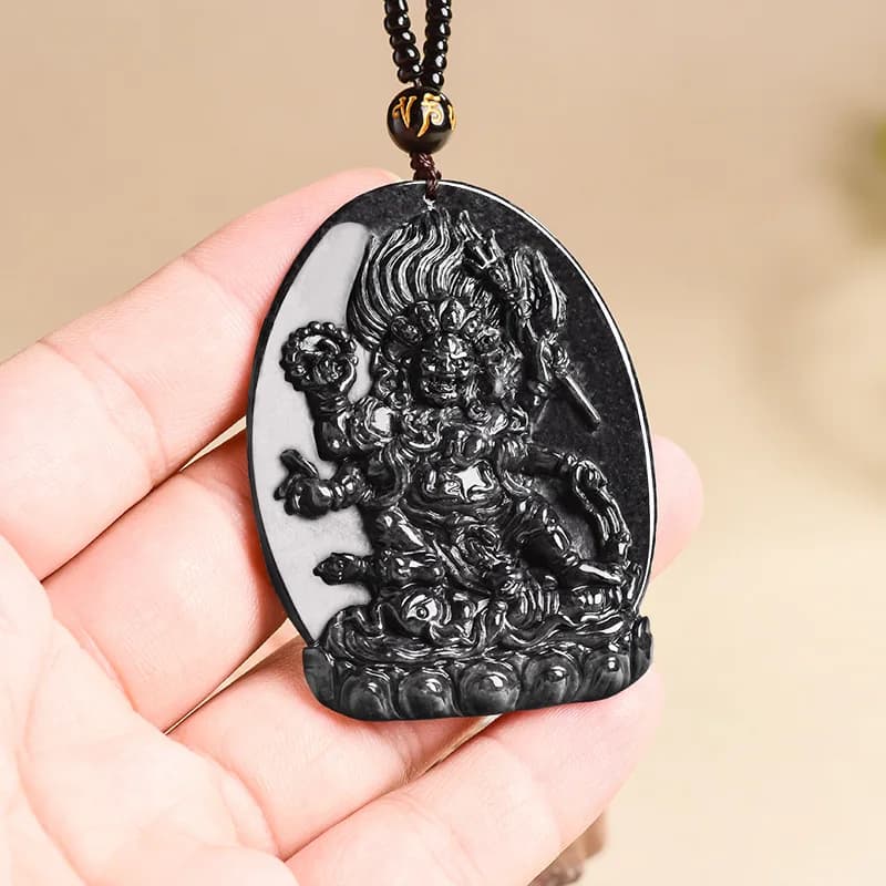 Myanmar Jadeite Guardian Deity Pendant Necklace Talismans Designer Burmese Jade Stone Carved Amulet Gifts for Women…