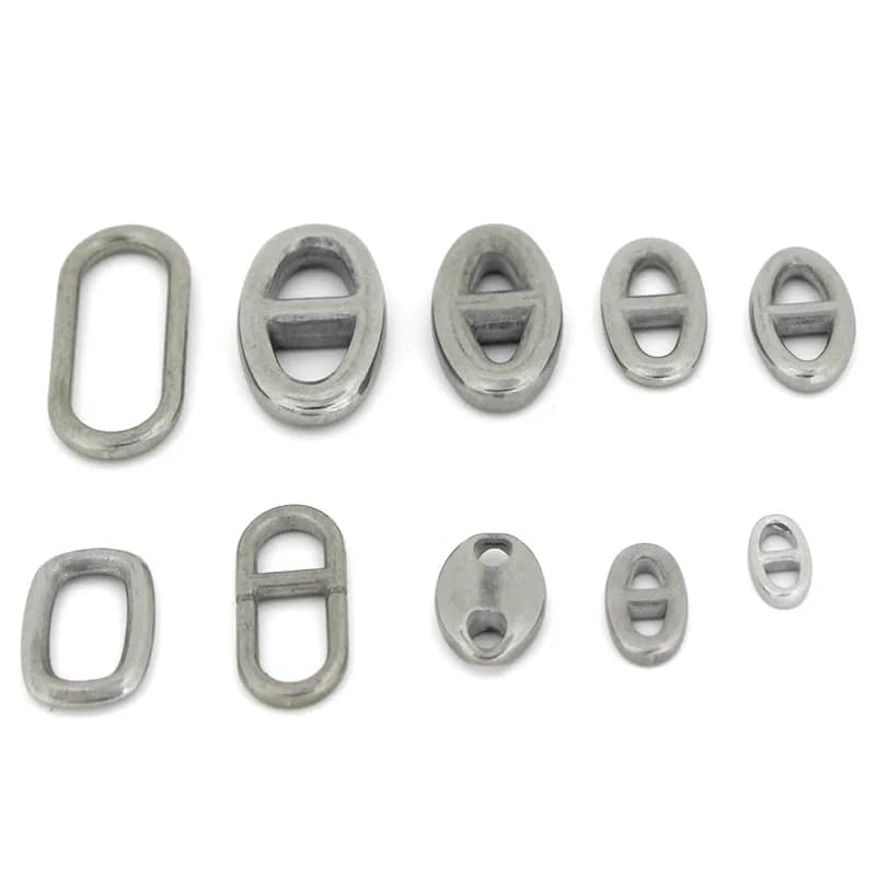 10Pcs Stainless Steel Double Hole Oval Connector Charms Jewelry Making Findings Accessories