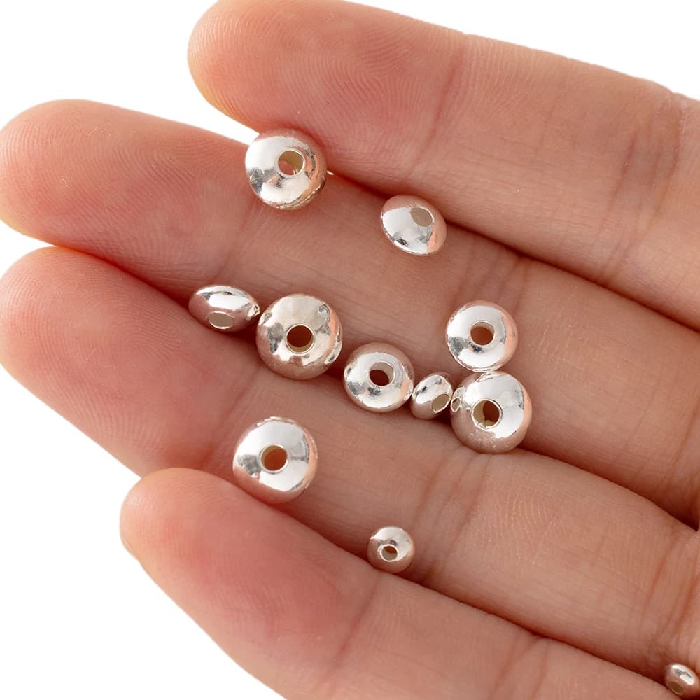 10pcs 3/4/5/6/7/8mm Real 925 Sterling Silver Disc Spacer Loose Beads for DIY Jewelry Earrings Bracelets Necklace…