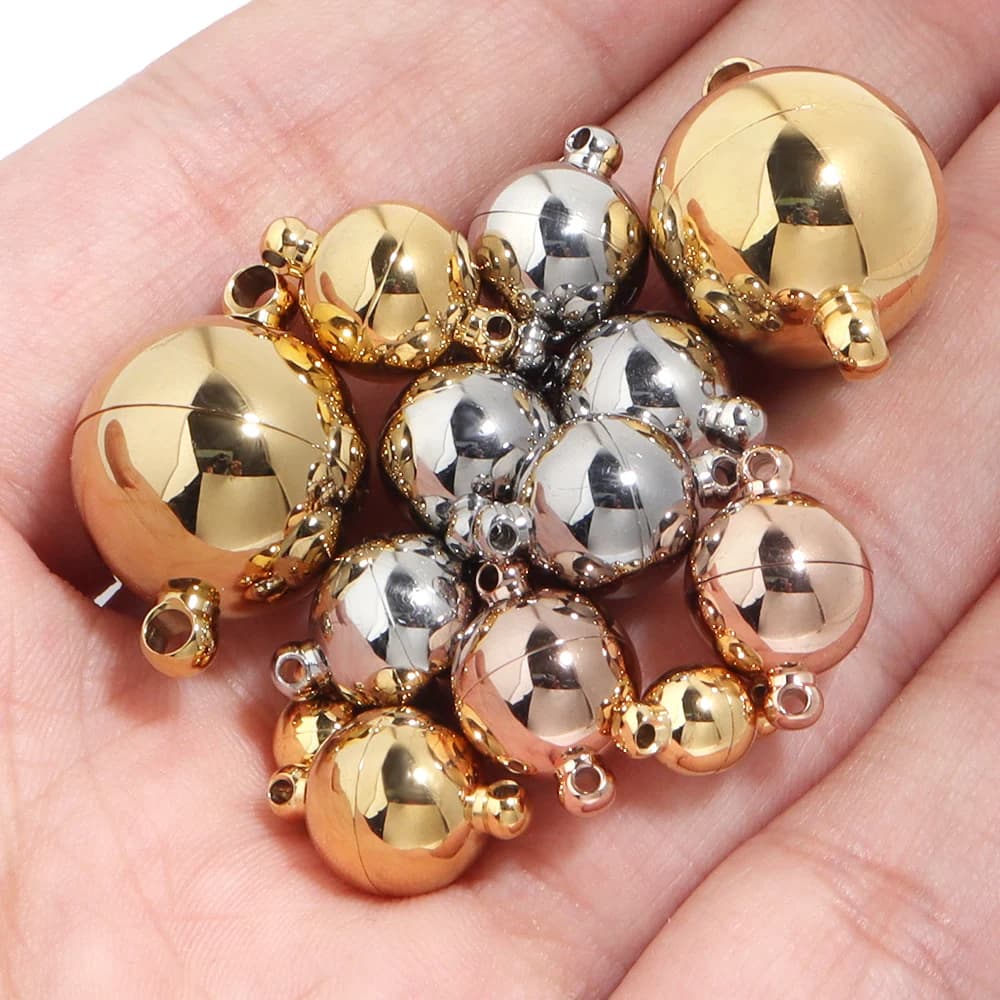 2pcs Stainless Steel Magnetic Clasps Ball Shape End Buckle Connectors for DIY Jewelry Making Bracelets Necklace…