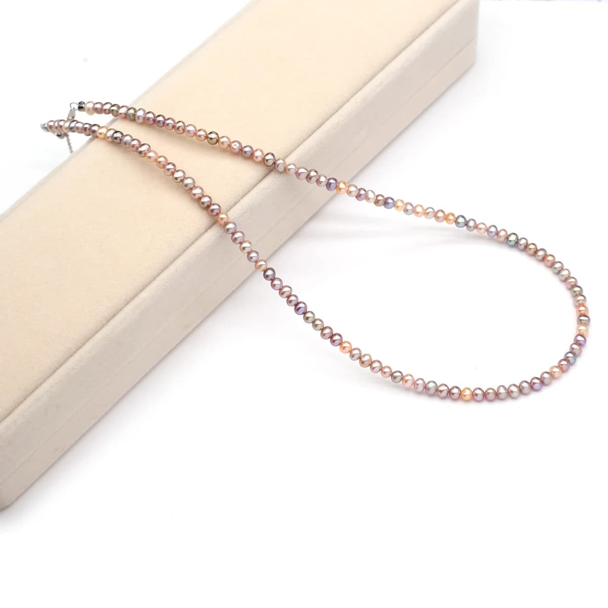 Real Natural Freshwater Pearl Necklace 3-4mm Colors Round Pearl Beading Necklaces For Women Jewelry Charms Accessories…