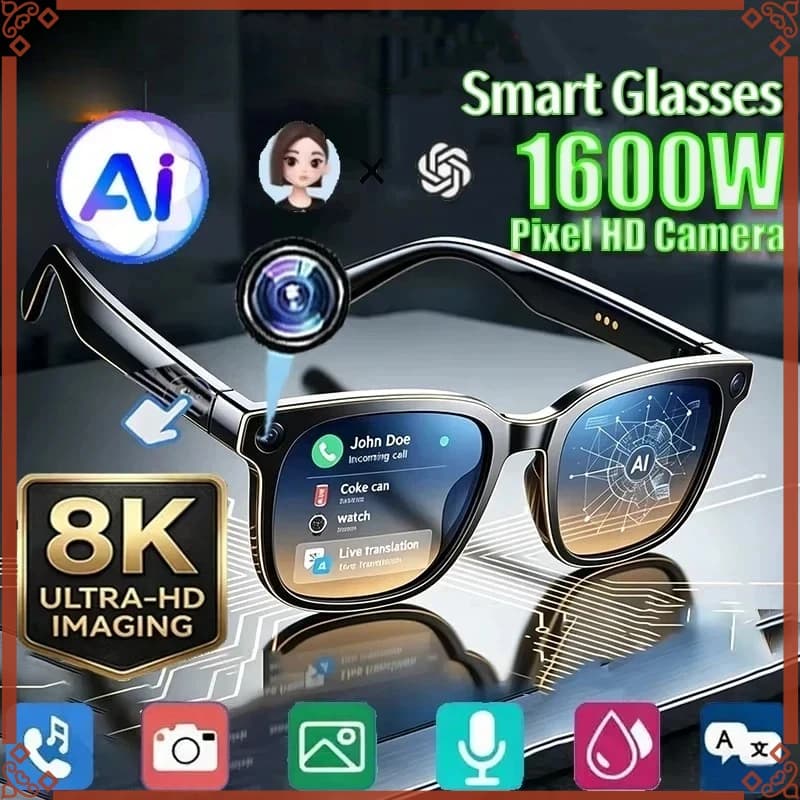 2026 AI Smart Glasses 8K Remote Control Touch Photo Camera Recording Voice Assistant Translator Wireless Bluetooth…