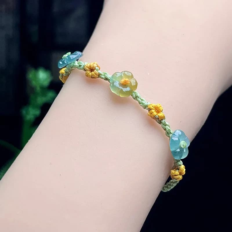 Myanmar Jadeite Flower Bracelet Real Jewelry Designer Gifts for Women Fashion Accessories Natural Burmese Jade Bangle…