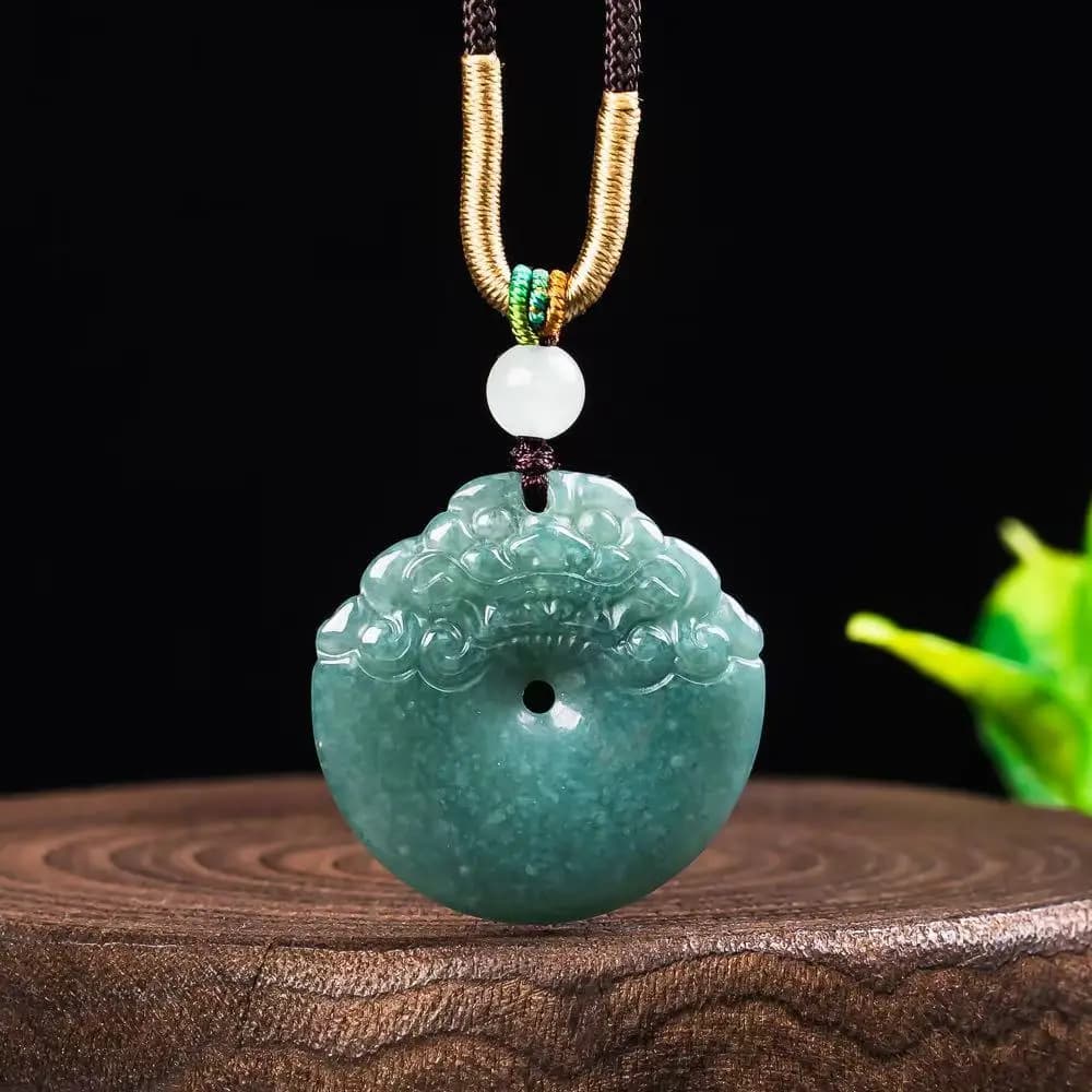 New Natural A Emerald Real Jade Ruyi Pixiu Cloud Lock Pendant Necklace Exquisite Carving Hand-carved Charm Jewelry…