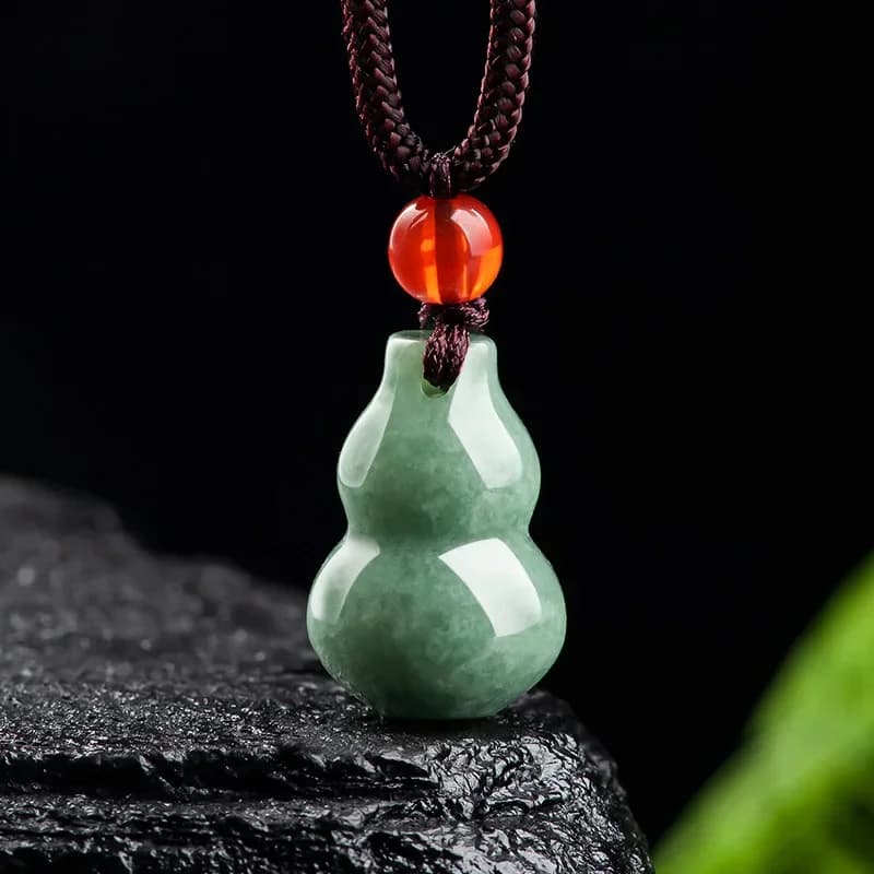Burmese Jade Gourd Pendant Gift Luxury Stone Necklace Jewelry Natural Green Amulet Charms Carved Men Vintage Emerald…