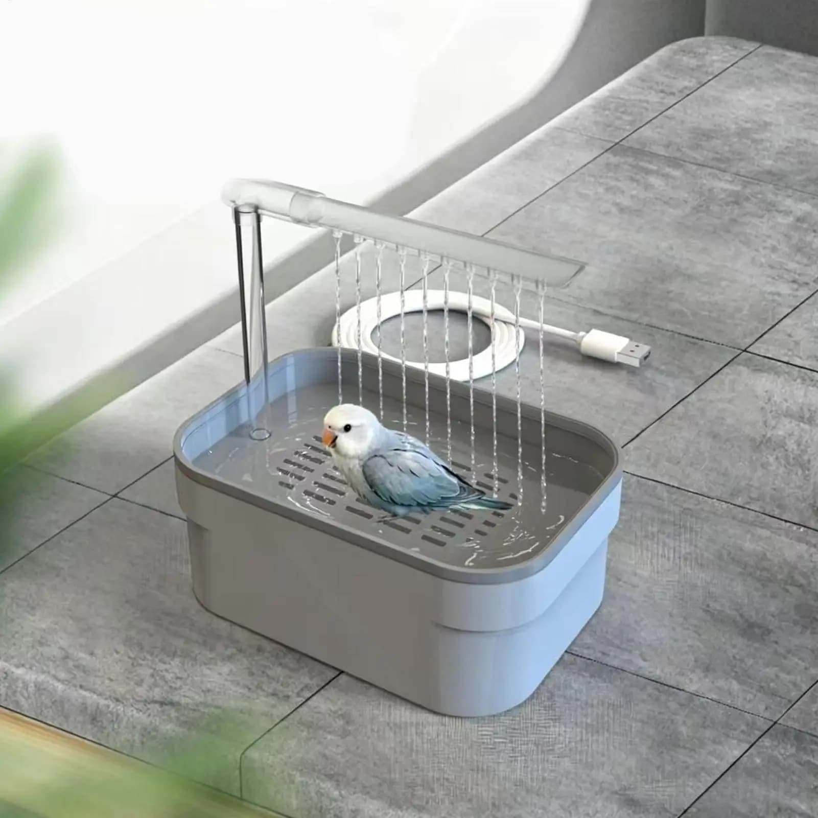 Bird Shower Automatic Plug In Splash-Proof Water Bowl Bird Shower Bath For Outdoor Garden Outdoors Outside Backyard…