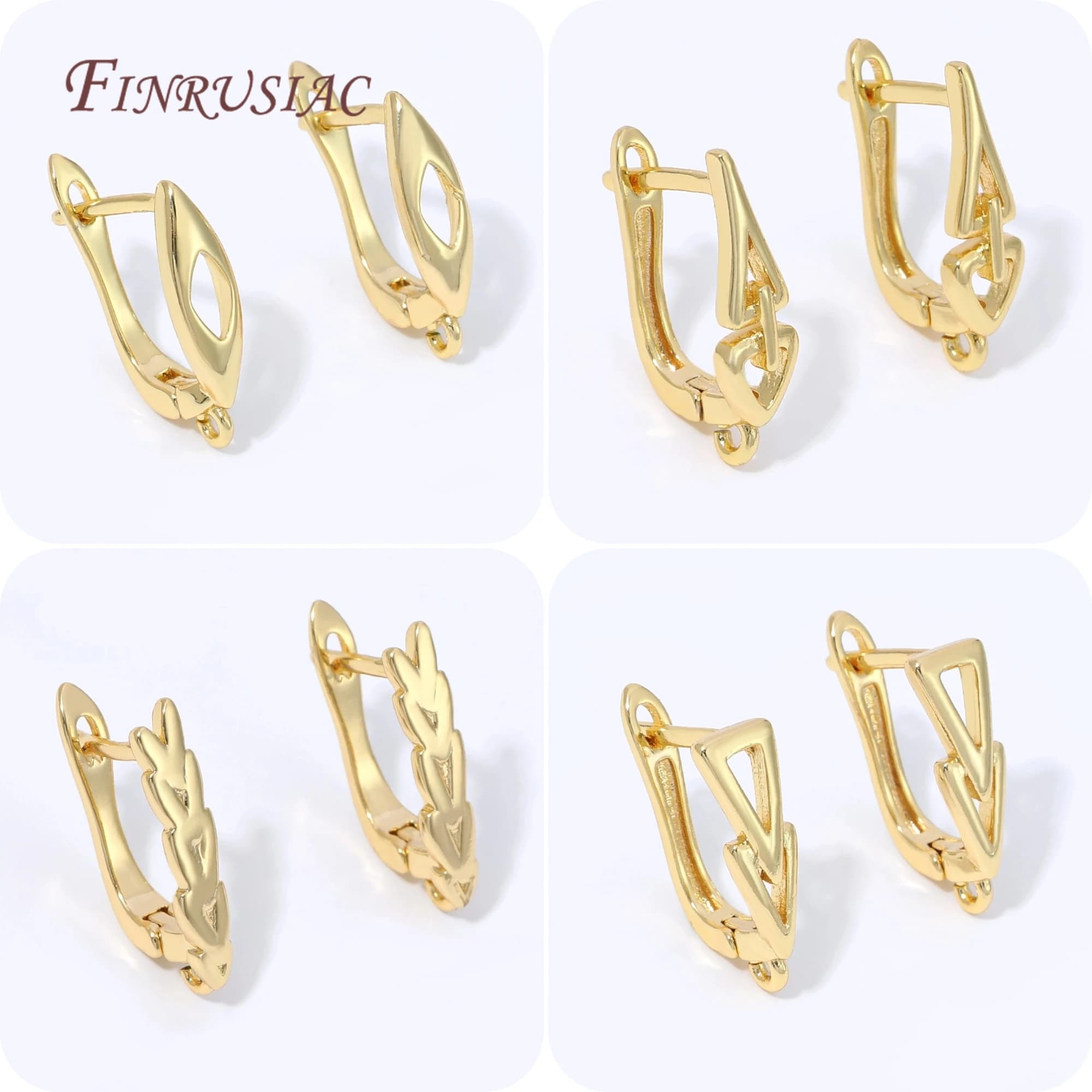 18K Gold Plated Shvenzy Geometric Hollow Earring Clasp Fasteners Findings DIY Jewelry Making Accessories For Handmade…