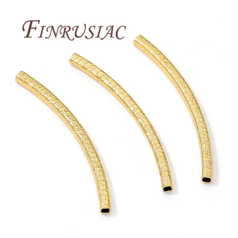 35mm*2mm 18K Gold Plated Tube Spacer Beads Connectors For Handmade DIY Bracelet Necklace Jewelry Making Accessories