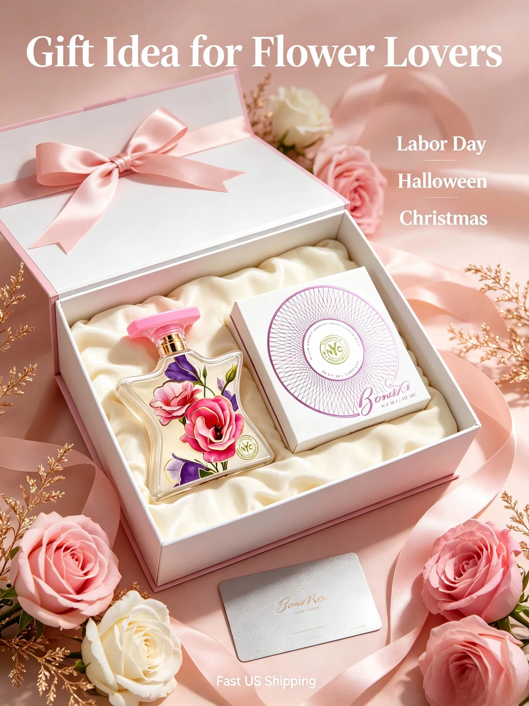 New Arrival Bond No.9 New York Flowers EDP 100ml 3.3oz White Star Perfume Fresh Rose Peony Amber Musk Long Lasting Scents Women Girl Labor Day Halloween Thanksgiving Black Friday Cyber Monday Christma