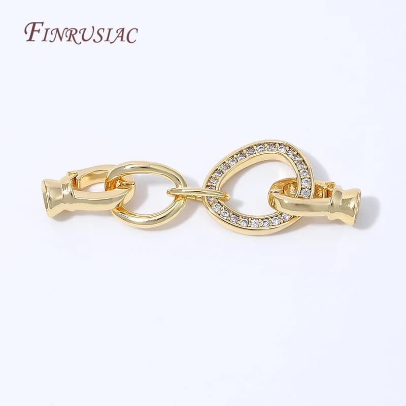 1/2Pcs18K Gold Plated Rhinestone Jewelry Connector Clasp Ring Clasp Bracelet Necklace Clasp DIY Jewelry Making…