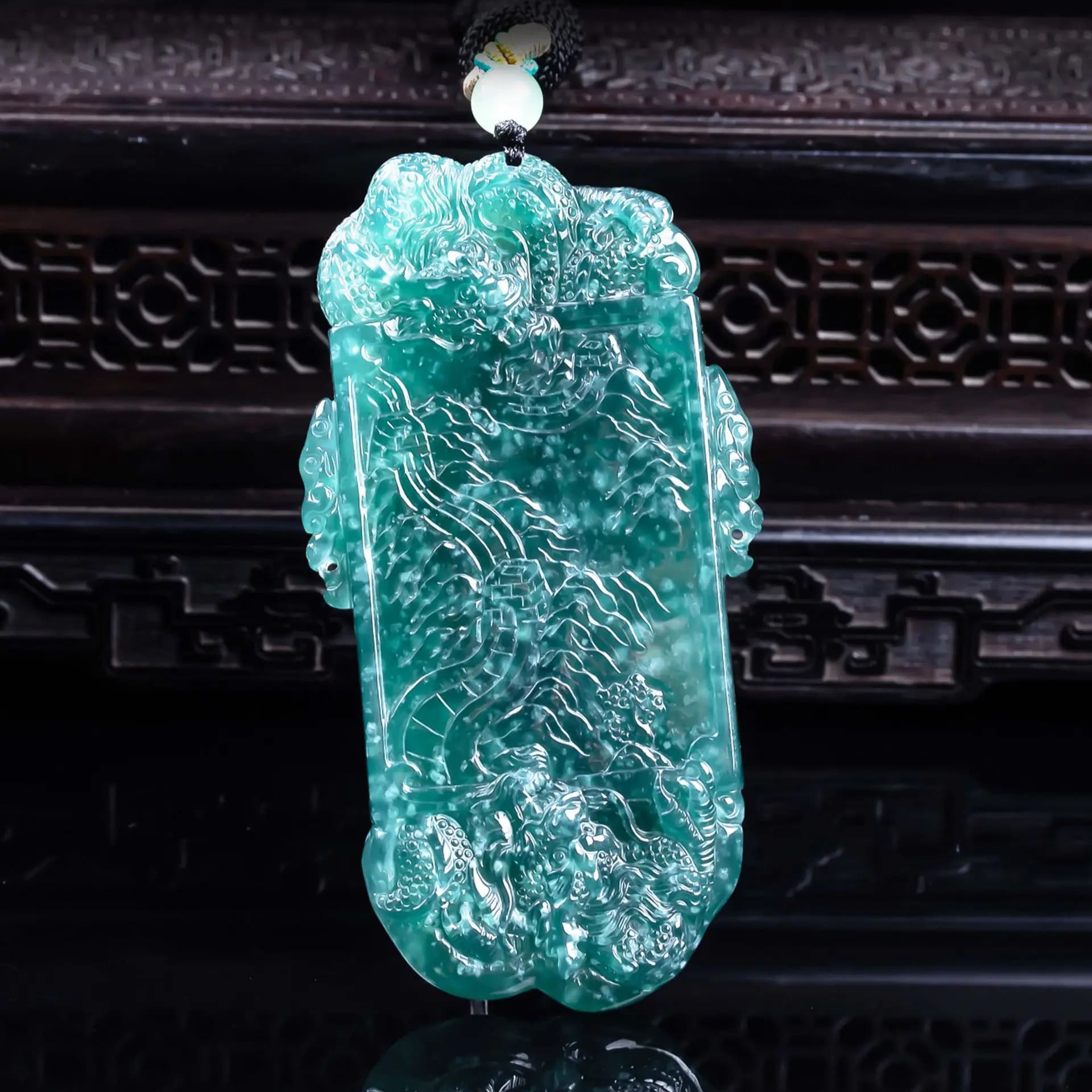 Natural Myanmar Jadeite Dragon Pendant Necklace Talismans Charm Designer Accessories Luxury Fashion Real Jade Gifts…