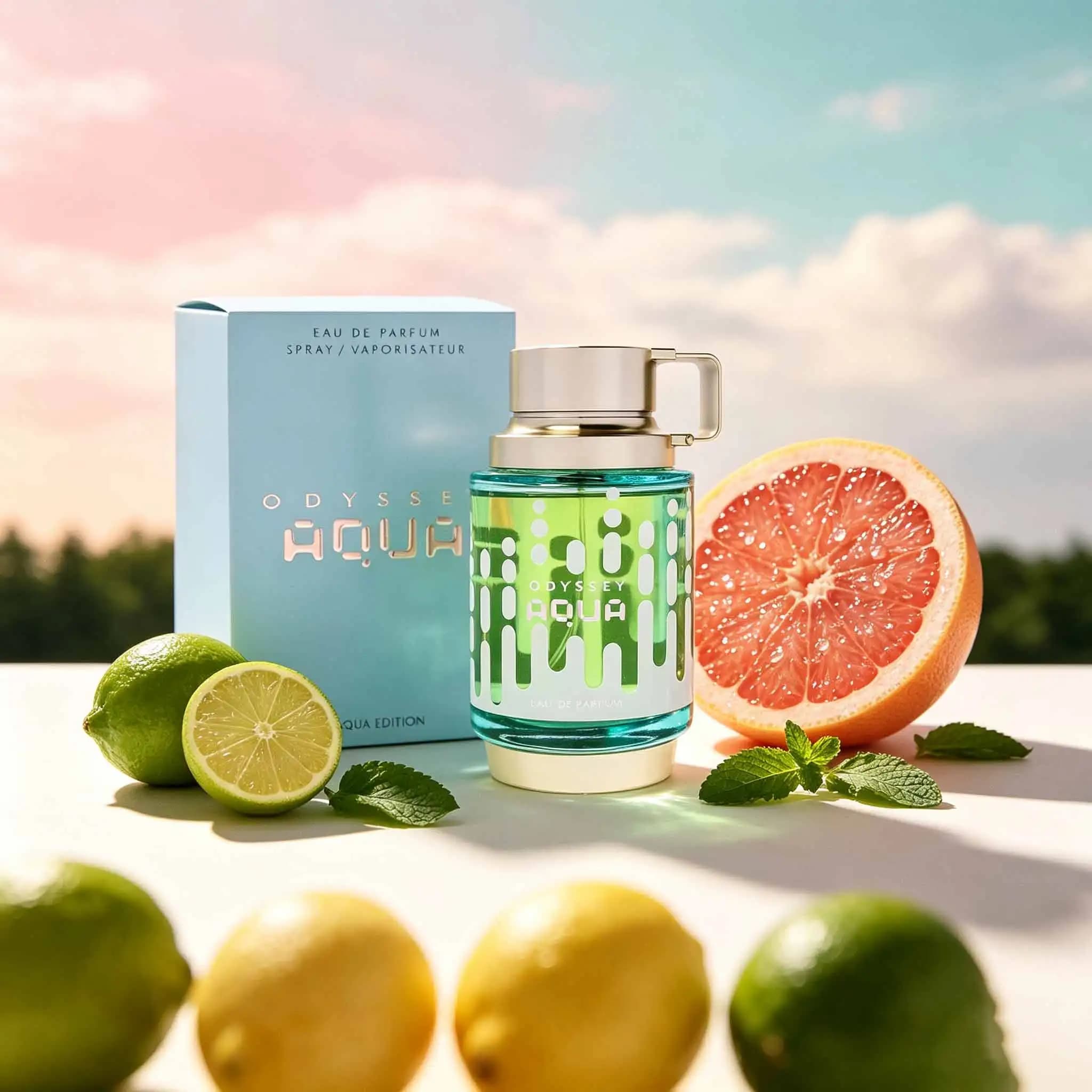 Odyssey Aqua Men Fragrance, Unique Retro Kettle Appearance, Transparent Turquoise Bottle With Exquisite Gift Box, Fresh Aquatic Marine Scent, Eye‑catching Packaging, Ideal Gift Choice For Men On Birth