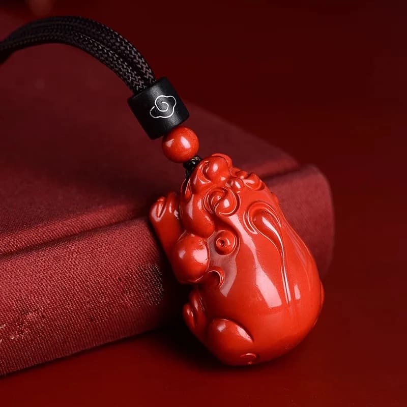 Fashion Red Cinnabar Jade Large Size Pixiu Pendant Necklace Jewellery Chinese Healing Women Man Carving Amulets Lucky…