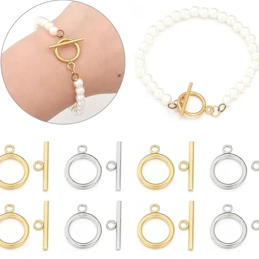 4 sets/Lot High Quality Stainless Steel Toggle Clasps Bracelet OT Clasps Connectors for DIY Bracelet Necklace Jewelry…