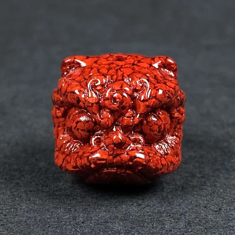 10pc Natural Cinnabar Crystal Lion Dance Beads DIY Accessories Bracelet Earring Jewellery Fashion Amulet Gift for Men…