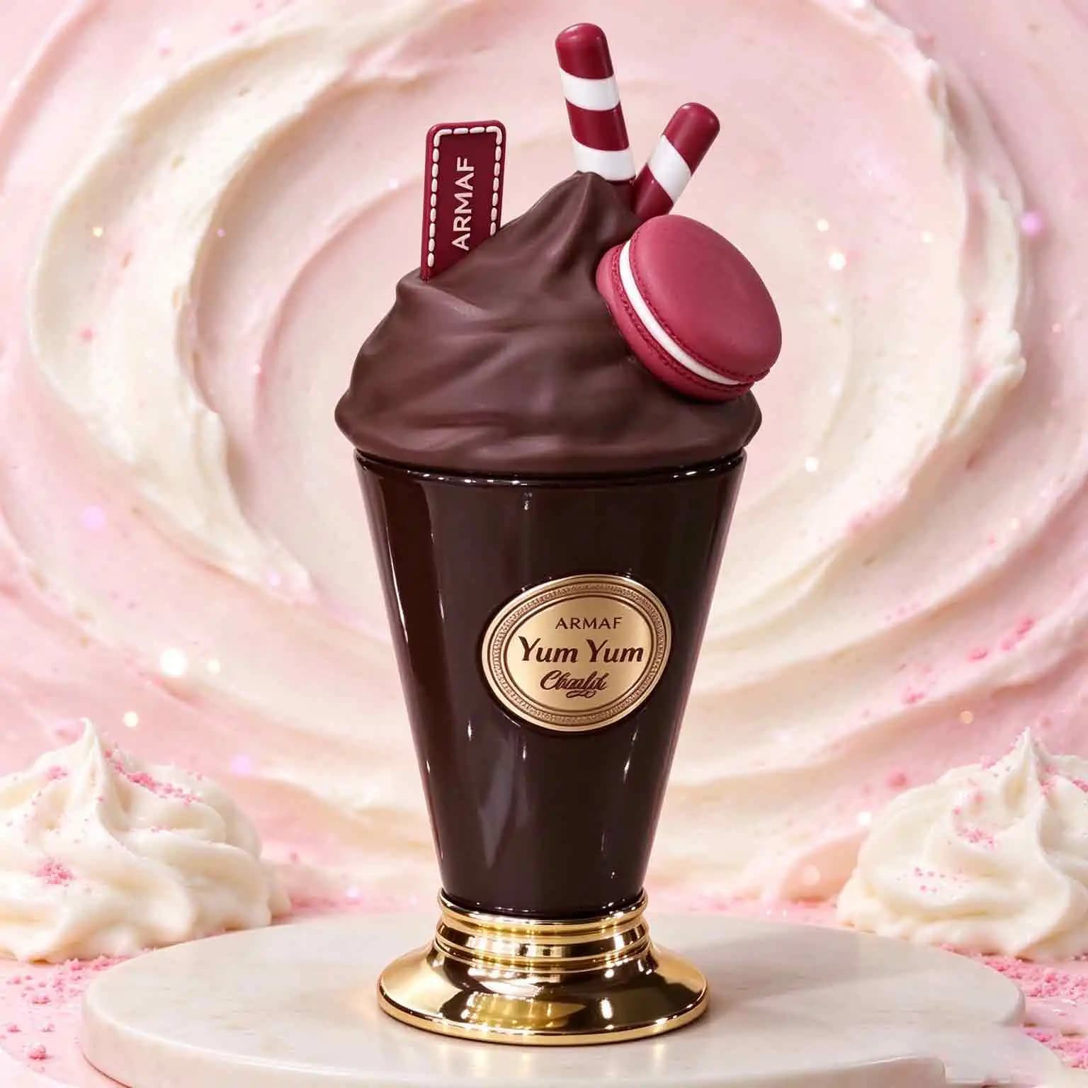 ARMAF YUM YUM Dessert Perfume, Creative Chocolate Milkshake Bottle With Macaron Decor. Fruity & Soft Floral Aroma, Not Cloying, Long Lasting, Ideal Gift For Her.