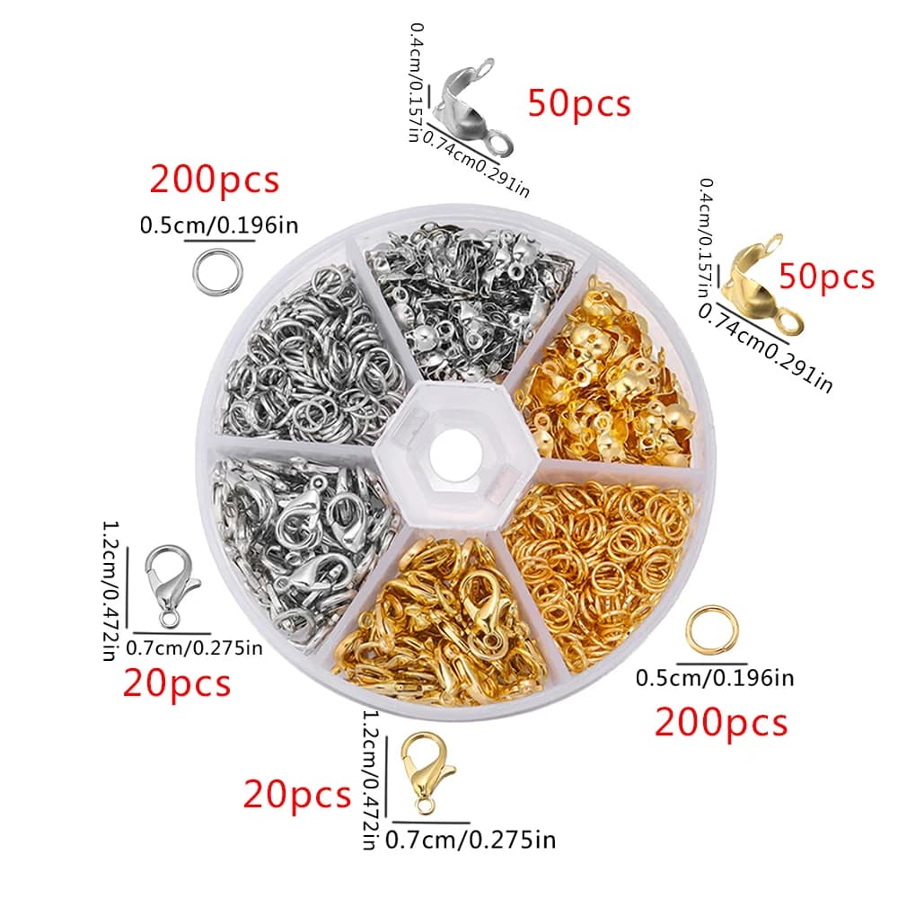 540pcs Stainless Steel Lobster Clasps Bead Fasteners Jewelry Making DIY Accessories for Bracelets Necklaces Wholesale…