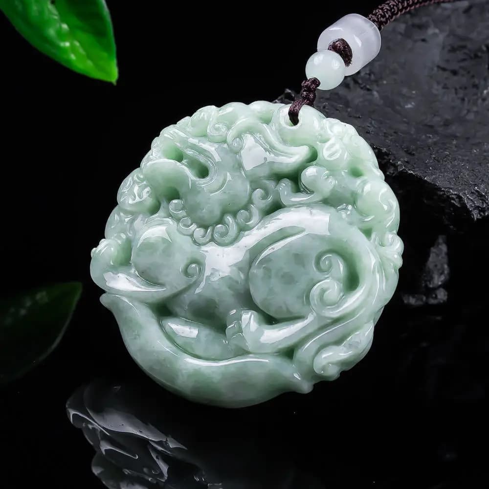 Natural Myanmar Jadeite Pixiu Pendant Necklace Carved Amulet Fashion Real Jade Talismans Accessories Designer Gifts…