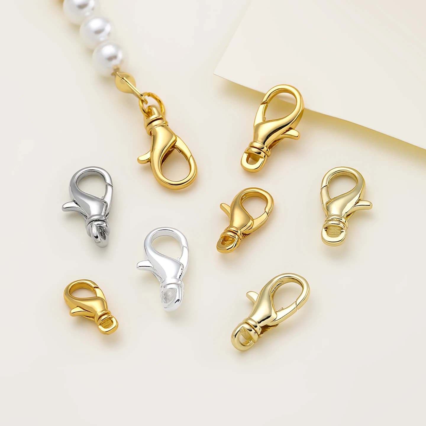 2Pcs 14/18K Gold Rotating Lobster Clasps For Bracelets Necklaces DIY Hooks Chain Closure Accessories For Jewelry Making Findings