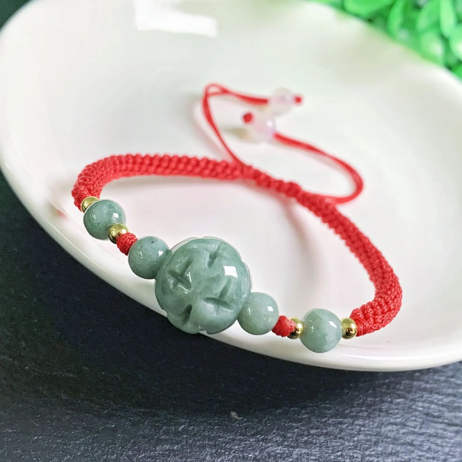 A Myanmar Jadeite Carve Bead Bracelet Natural Burmese Jade Real Jewelry Stone Charm Amulet Bangle Gifts for Women…