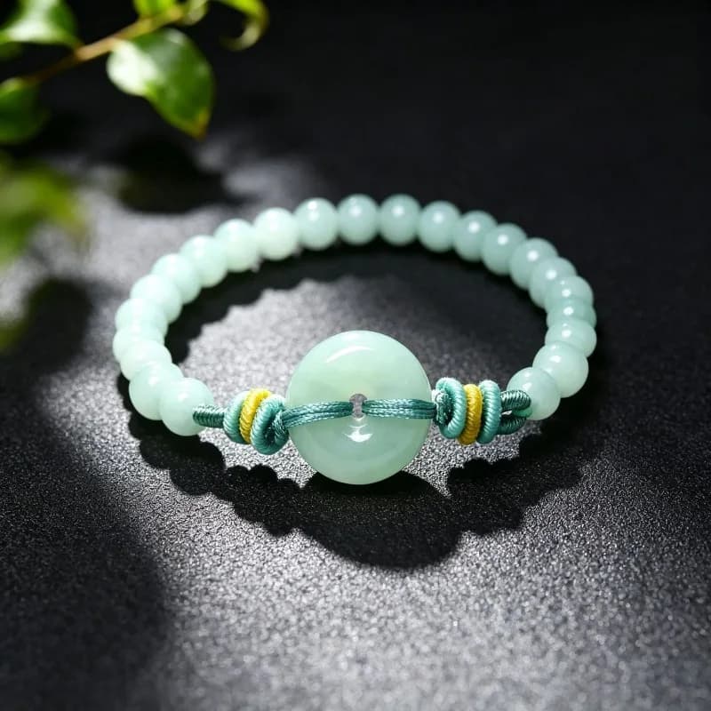 Natural Real Emerald Blue Water Peace Buckle Beads Bracelet Myanmar Jadeite Necklace Jewelry Charm Designer Luxury…