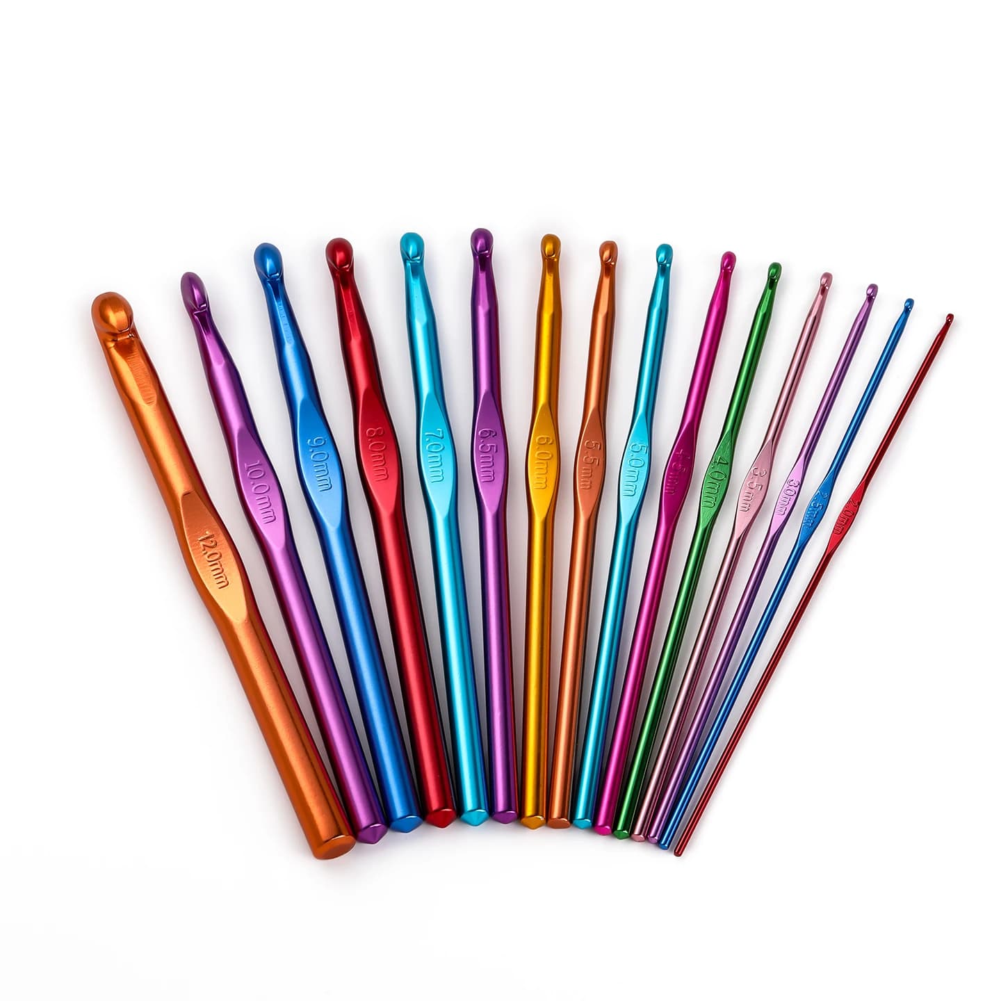 6/12/15pcs Handle Crochet Hook Random Color Aluminum Knitting Needles Single Head Knitting Yarn Crafts DIY Apparel…