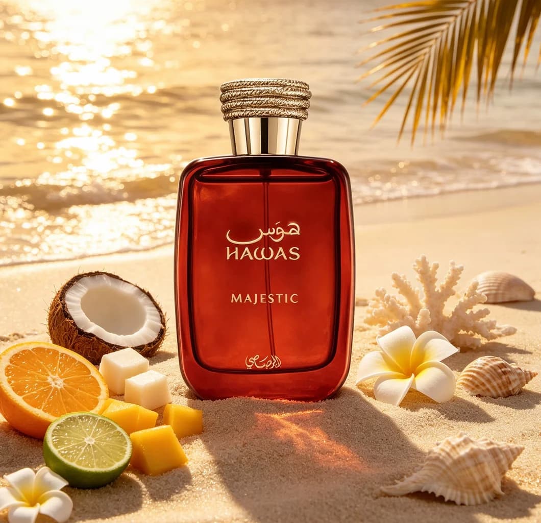 Hawas Majestic Perfume 100Ml, Powerful Middle‑Eastern Fragrance, Crisp Sweet Apple Bursts First, Cinnamon Spice Emerges Slowly, Amber Sandalwood Vanilla Dry‑Down, Radiate Charming Mature Appeal.