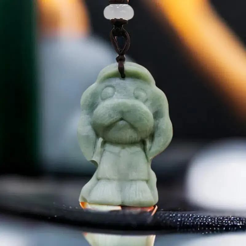 Natural Real Jade Dog Pendant Necklace Luxury Gemstones Amulet Talismans Carved Jewelry Accessories Vintage Designer…
